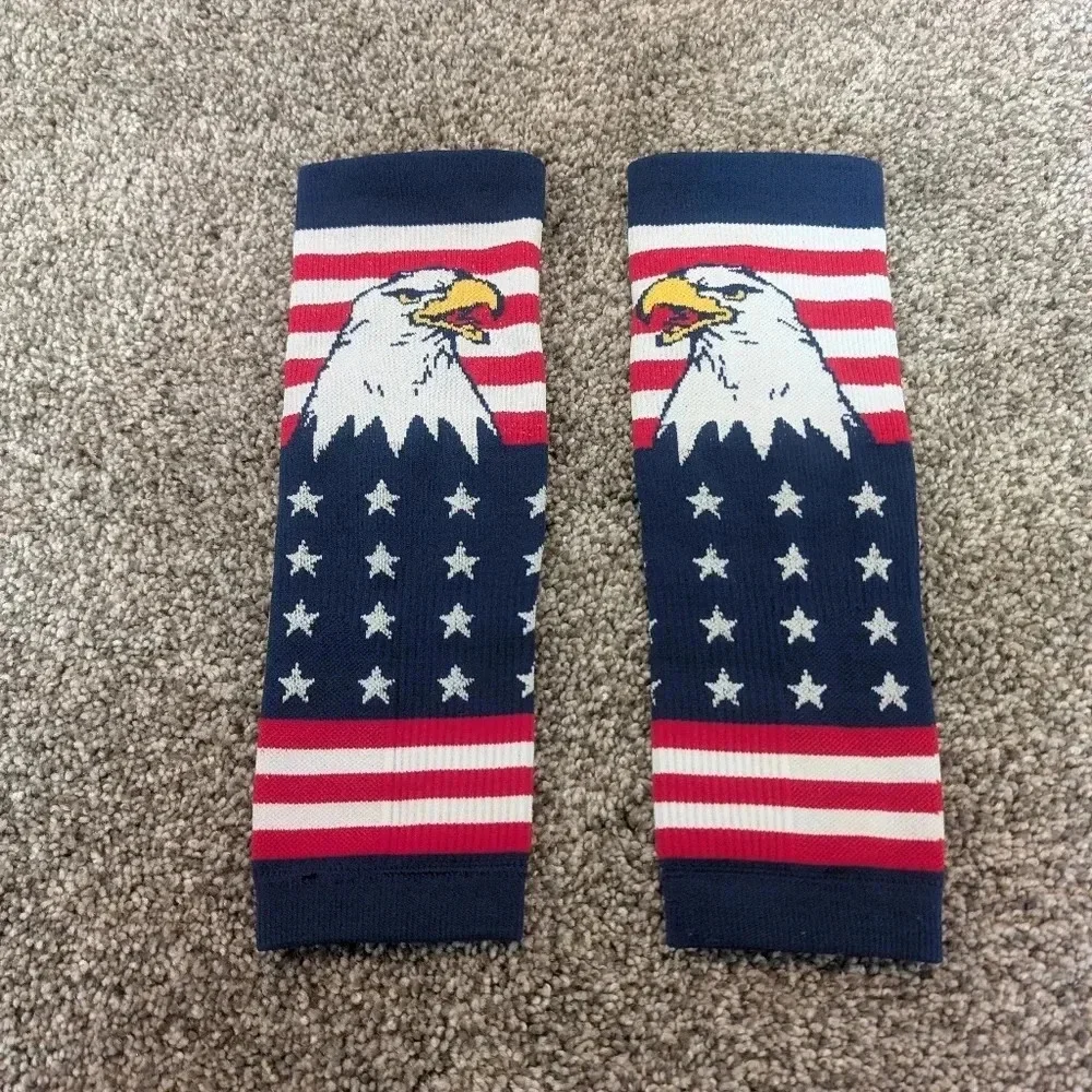 🎈3/$15🎈American Eagle Flag leg Warmers red white and blue socks without …